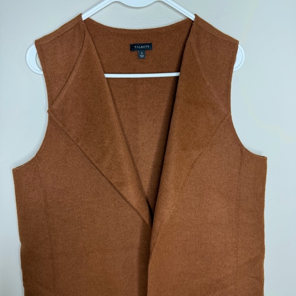 Talbots Rich Brown Carmel Vest Duster Size S - Picture 3 of 8